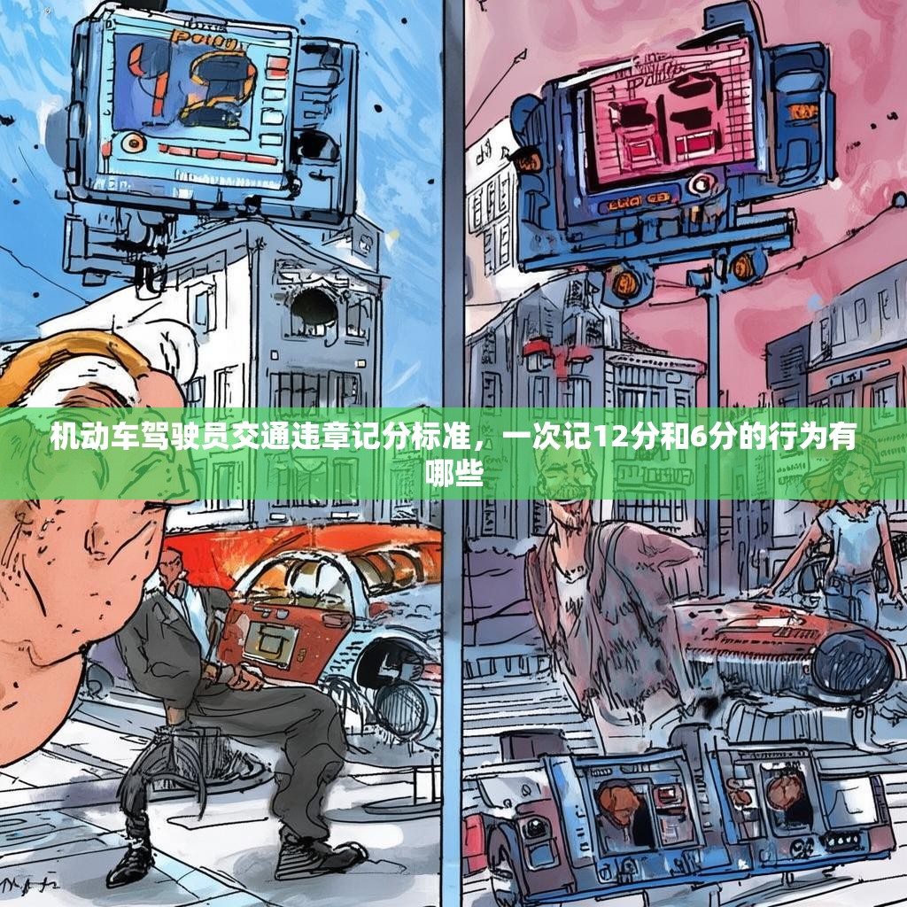 机动车驾驶员交通违章记分标准，一次记12分和6分的行为有哪些