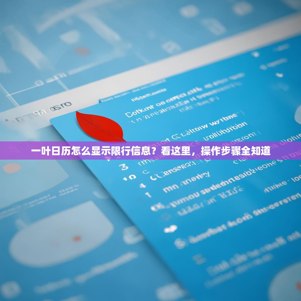 一叶日历怎么显示限行信息？看这里，操作步骤全知道