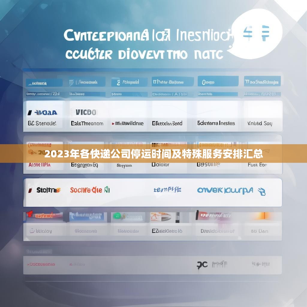 2023年各快递公司停运时间及特殊服务安排汇总