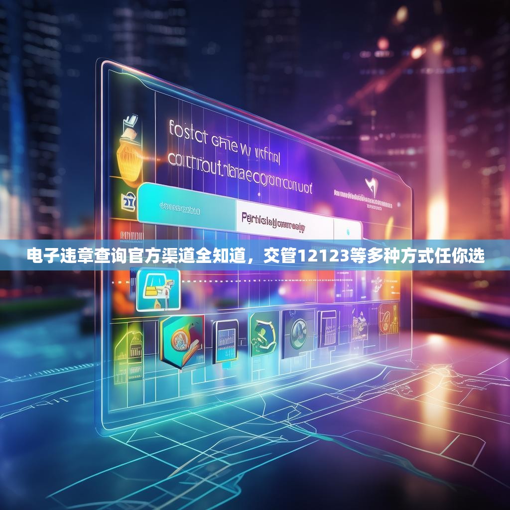 电子违章查询官方渠道全知道，交管12123等多种方式任你选