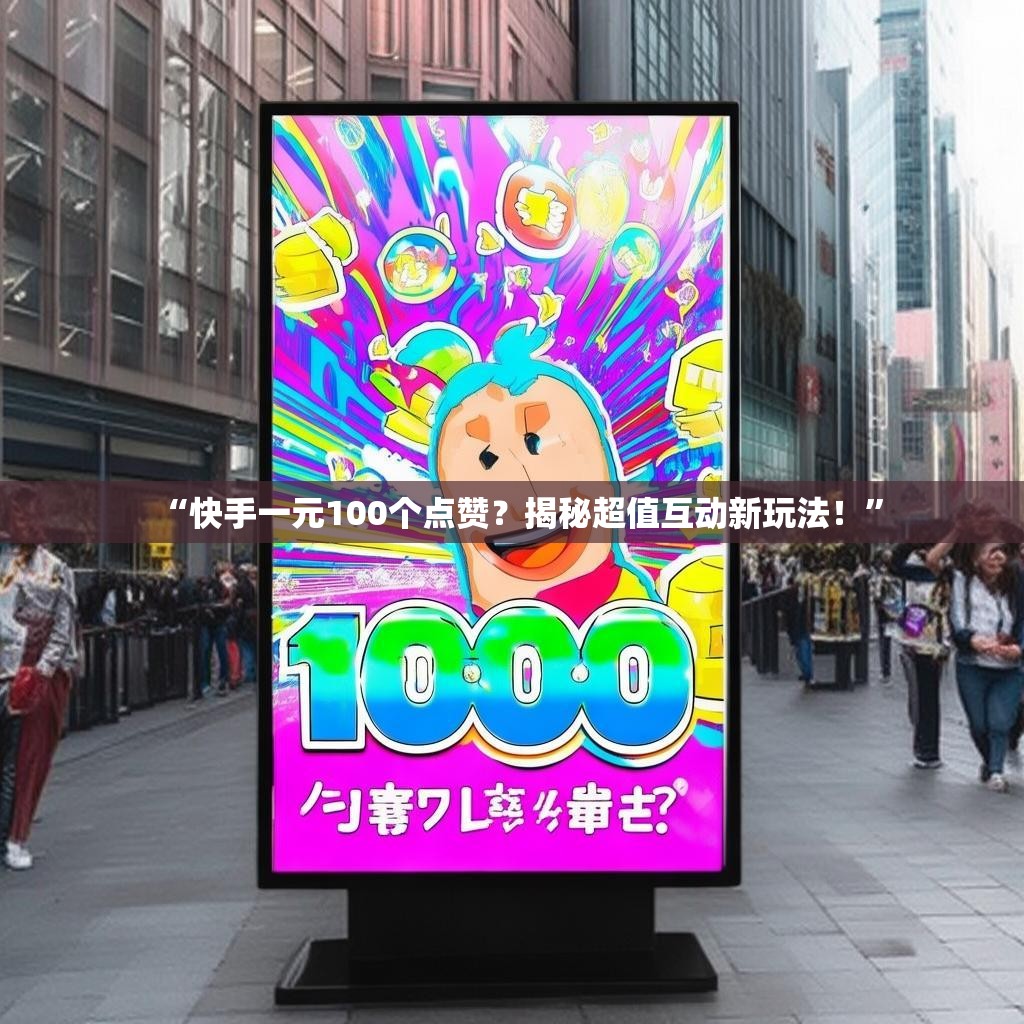 “快手一元100个点赞？揭秘超值互动新玩法！”